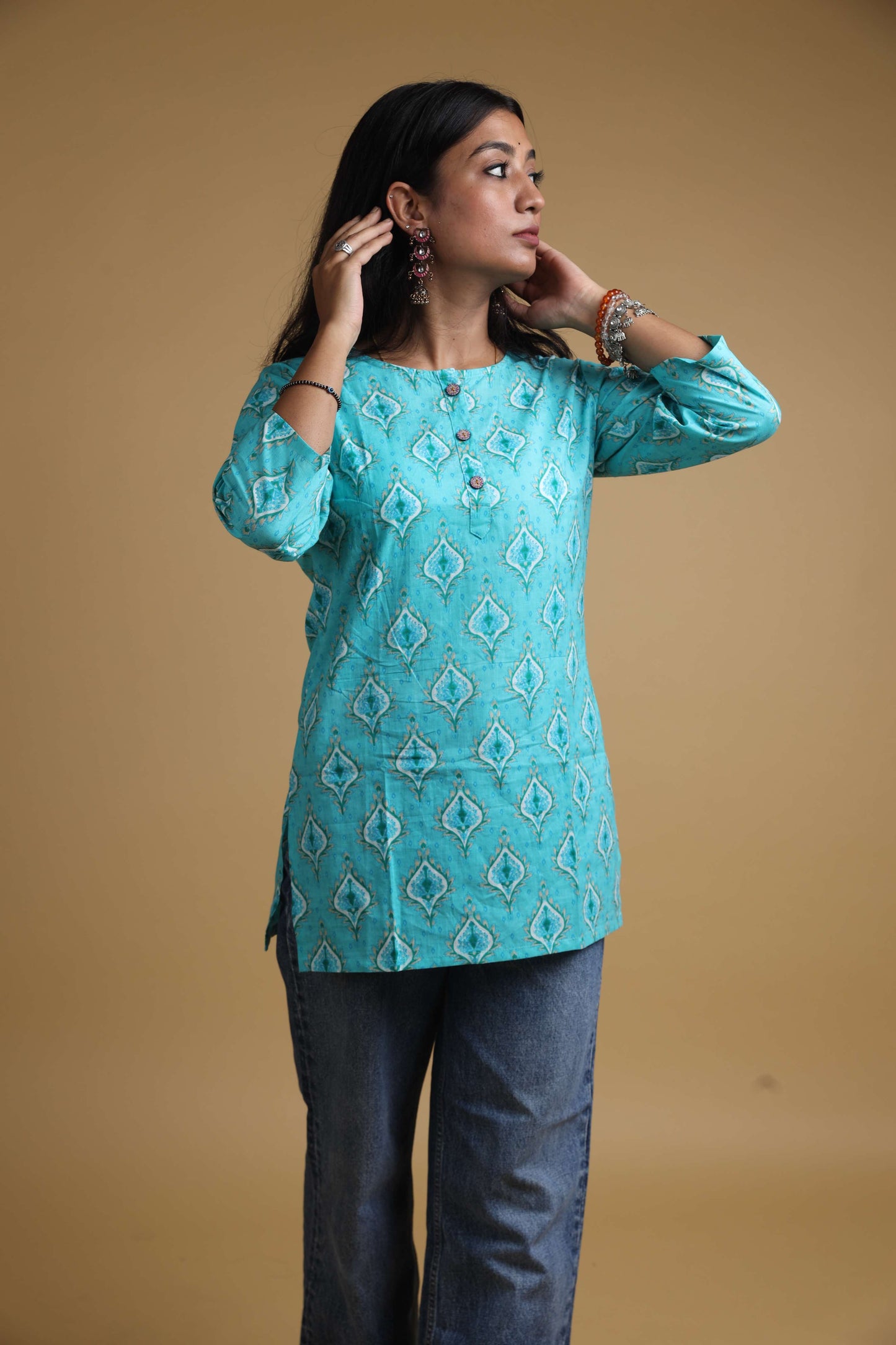 Ocean Dive | Regular Fit | Pure Cotton Short Kurtas