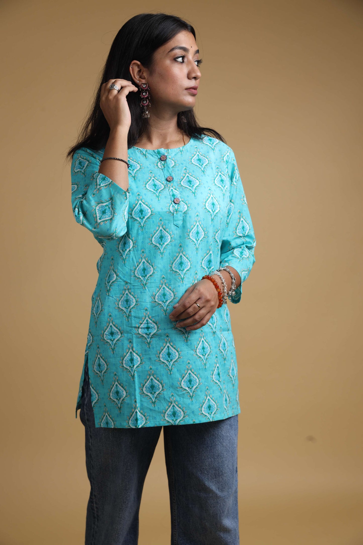 Ocean Dive | Regular Fit | Pure Cotton Short Kurtas