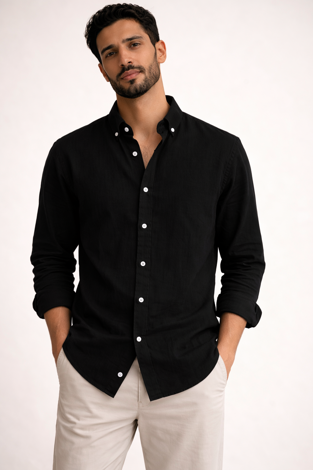 Dark Black | Premium Linen Blend Shirts