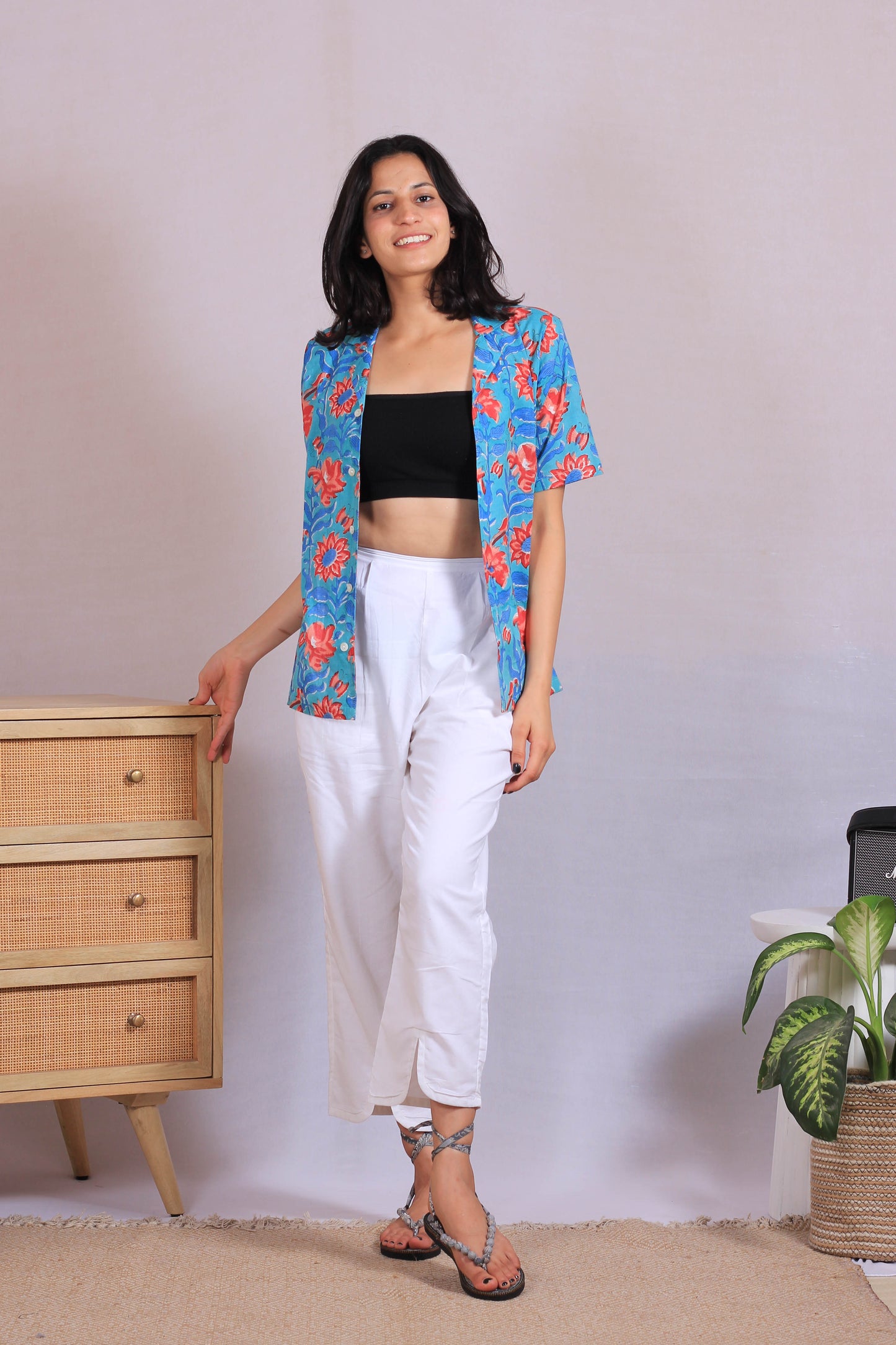 Lounge Shirt + White Pants Combo