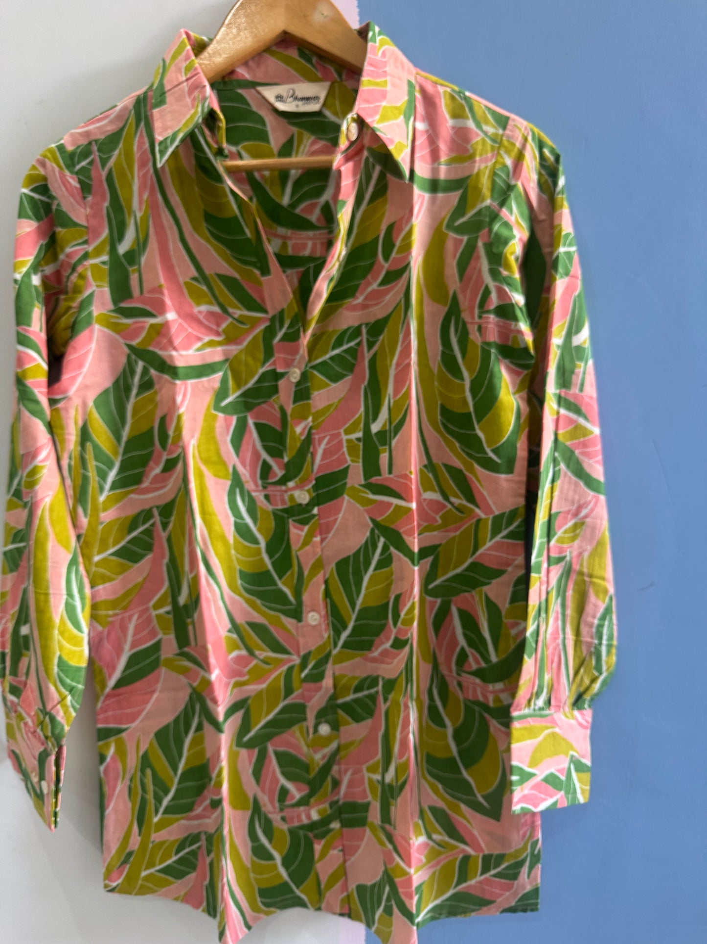 Blush Tropical Shirt | Women's Handblocked Printed Shirts