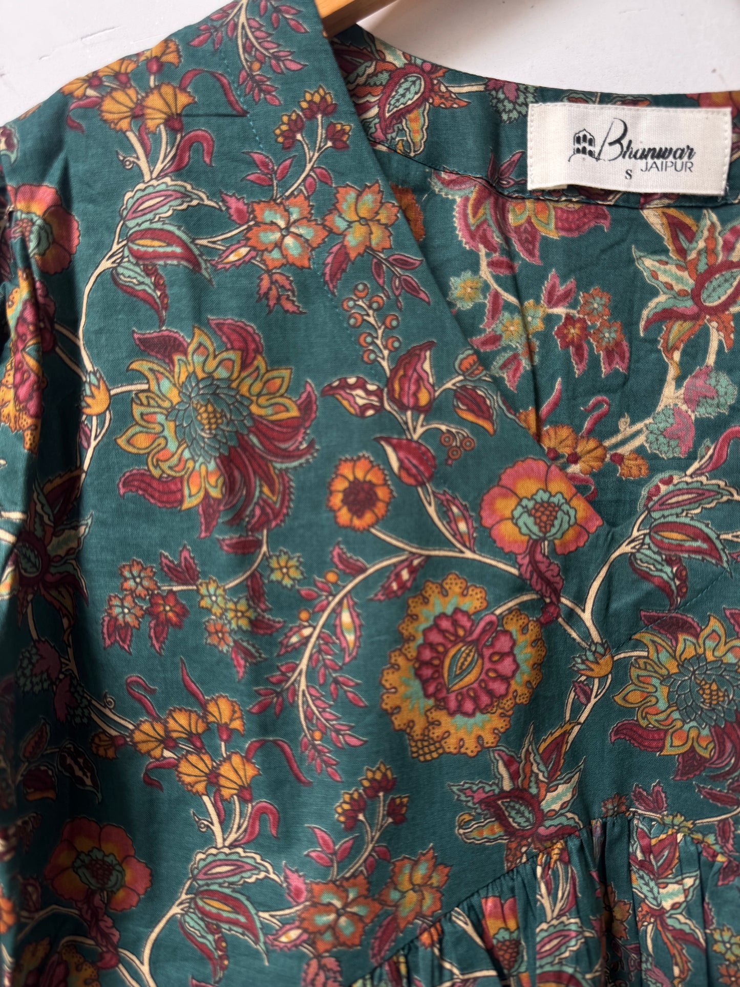 Teal Mehfil Bloom Top | Premium Women's Peplum Tops