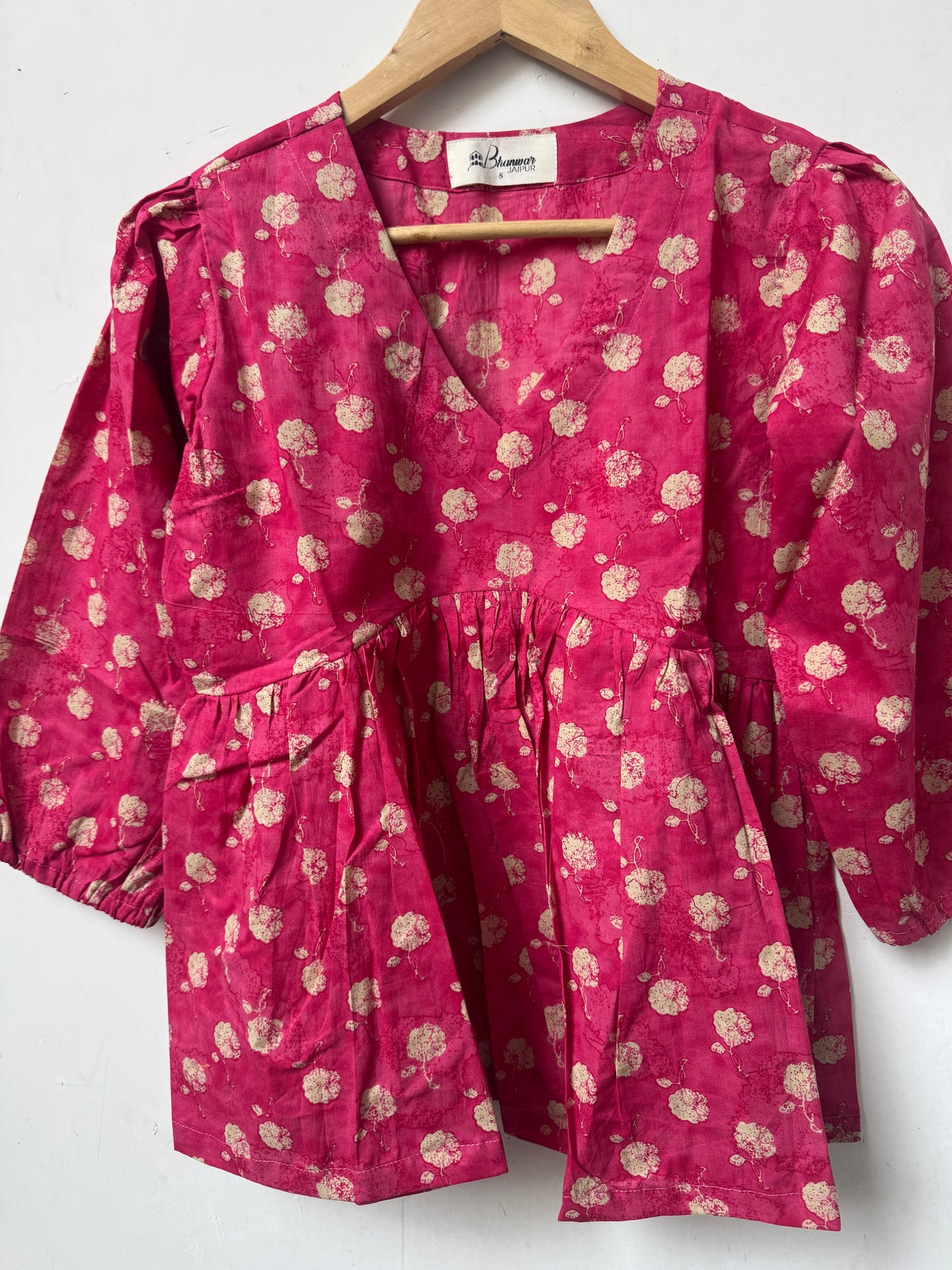 Fuchsia Flair Top | Premium Women's Cotton Peplum Tops