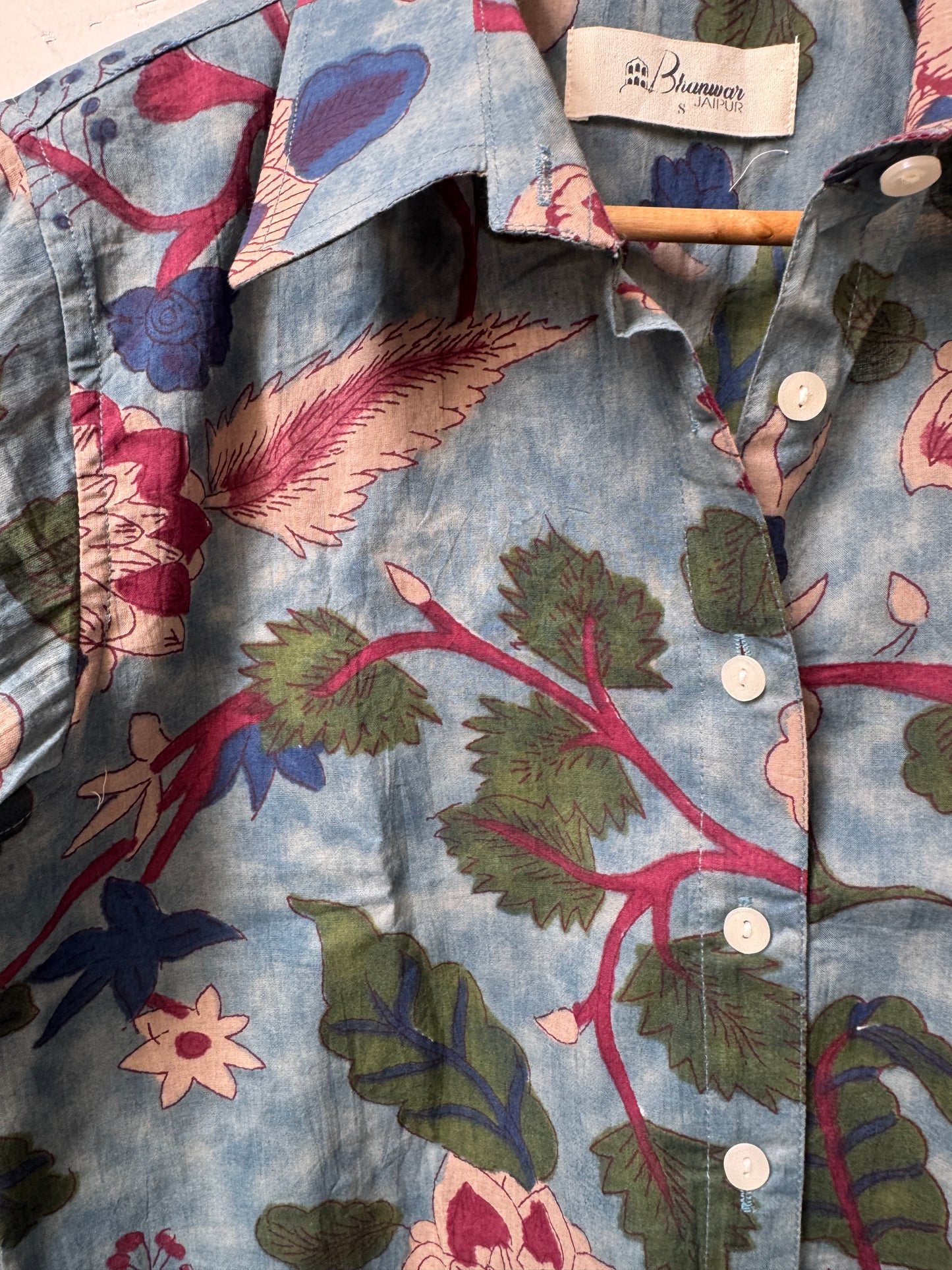 Indigo Flora | Womens Pure Cotton Printed Shirts | Straight Fit