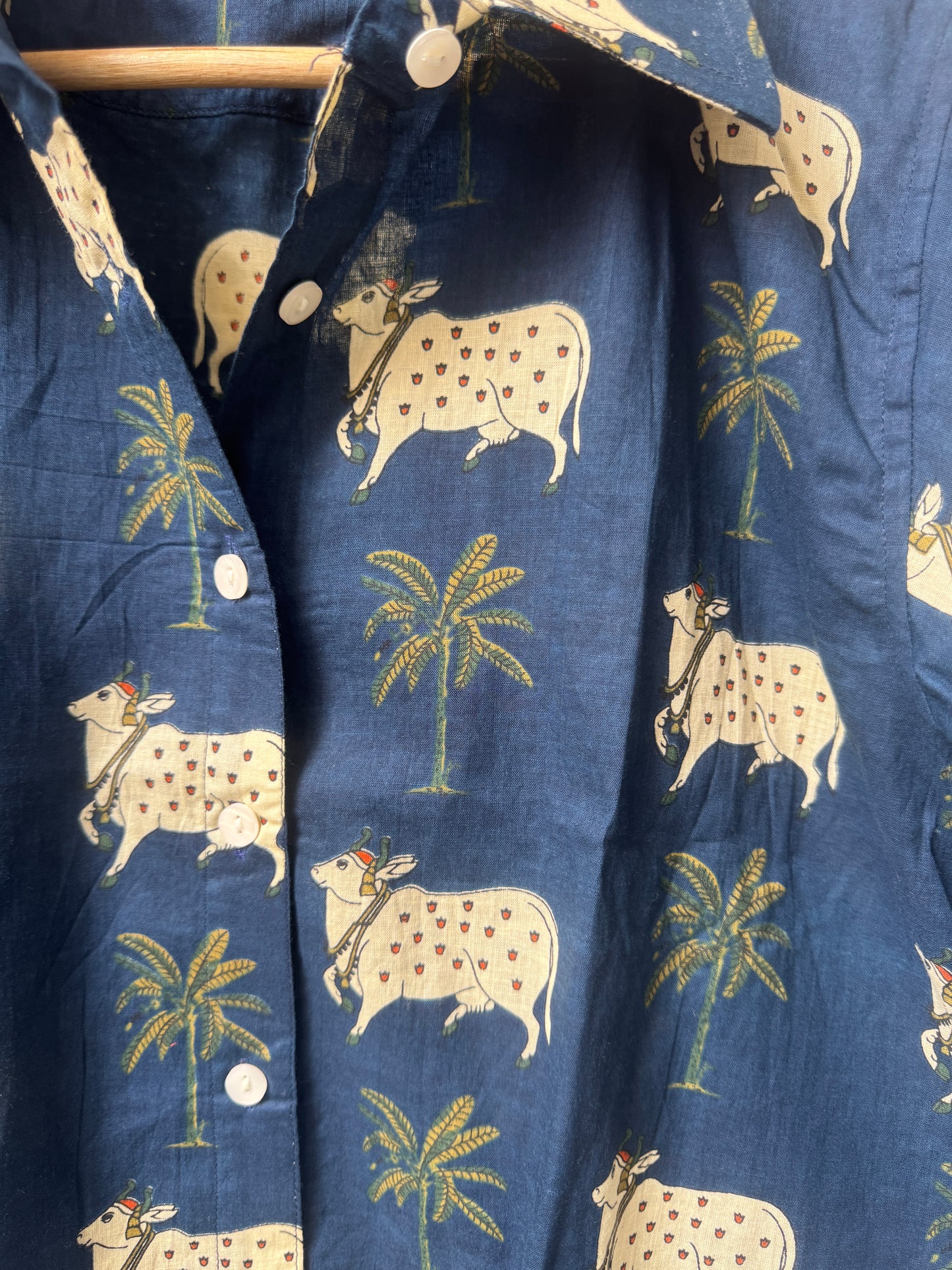Pichwai Pastures | Womens Pure Cotton Printed Shirts | Straight Fit