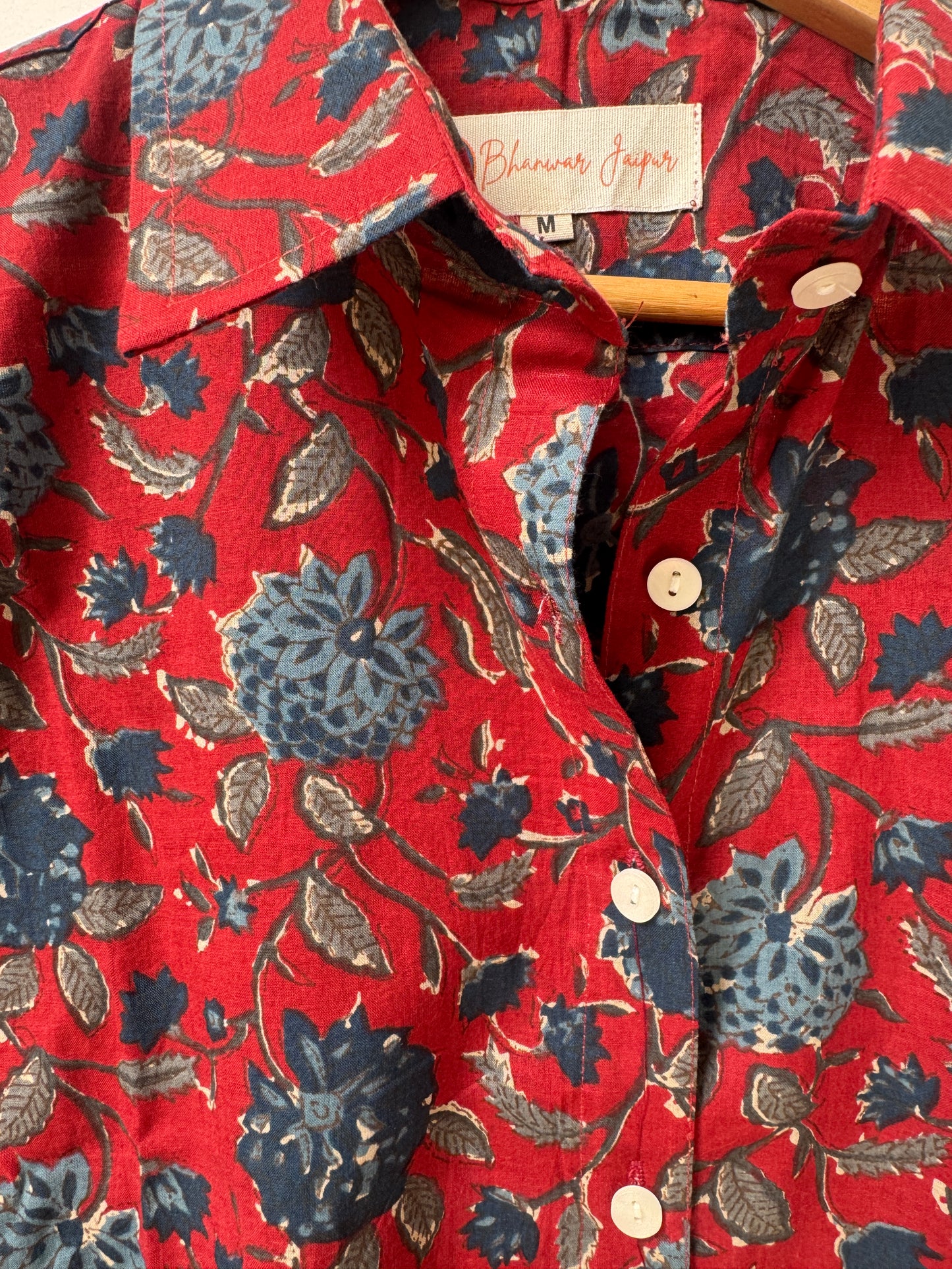 Scarlet Garden Shirt | Women's Pure Cotton Printed Shirts | Straight Fit