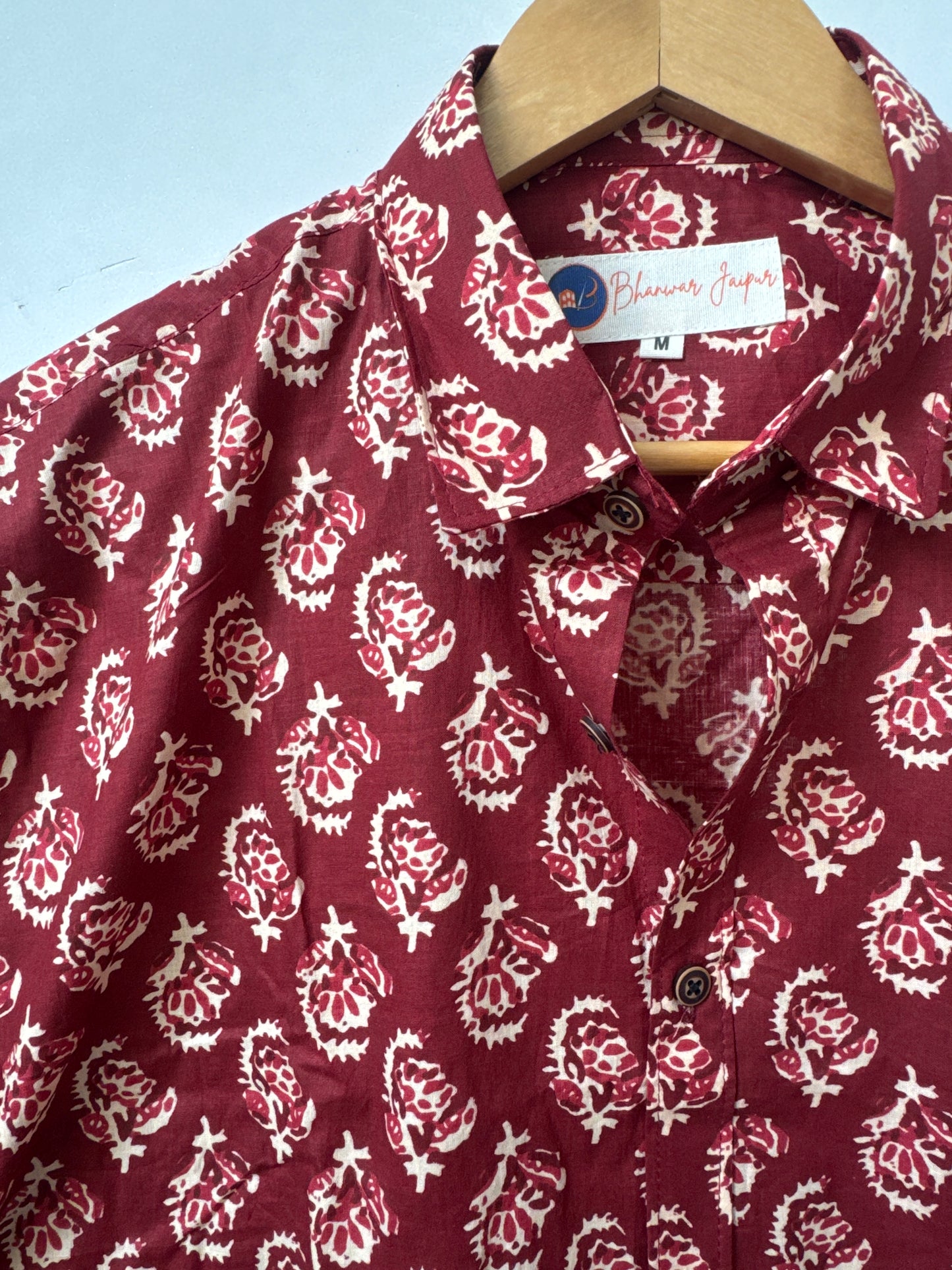 Gulmohar Maroon Shirt | Premium Men's Cotton Shirts