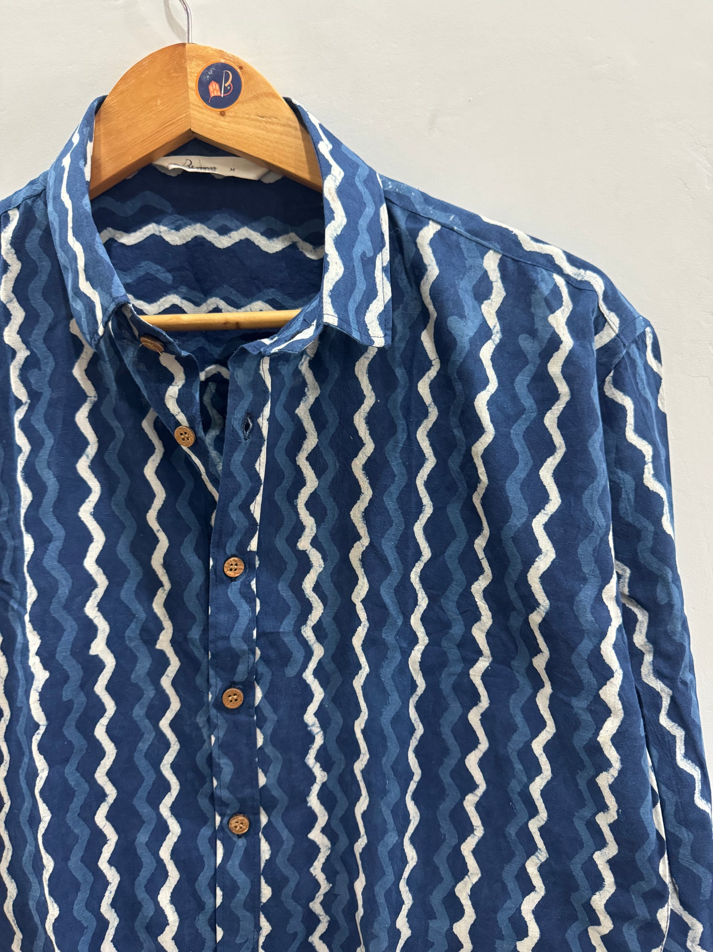 Indigo wave | Handblock Cotton Printed Shirts