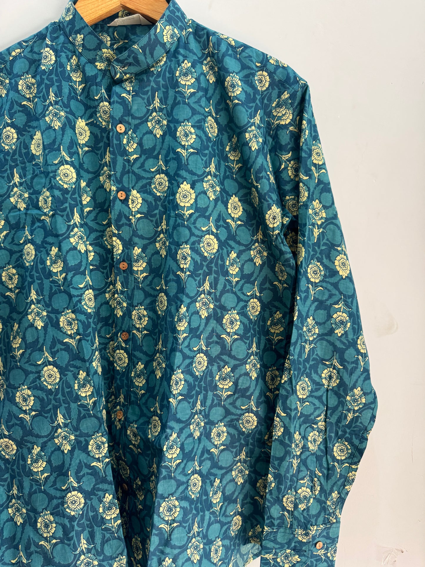 Veronica | Mandrian Collar | Handblock Cotton Printed Shirts