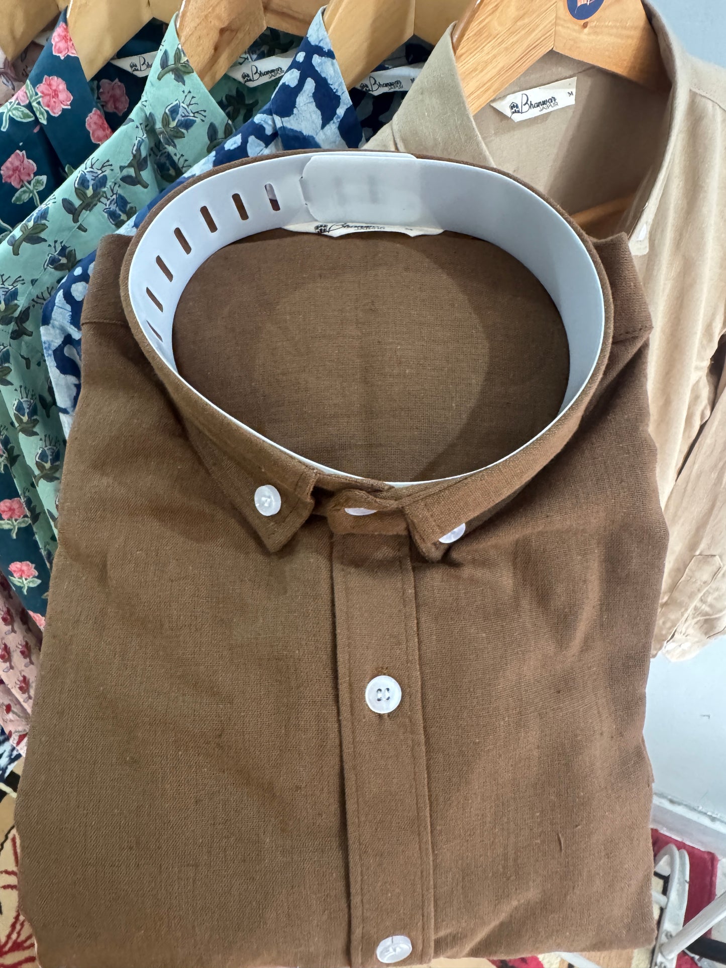 Walnut Brown | Oxford Collar | Linen Blend Shirts