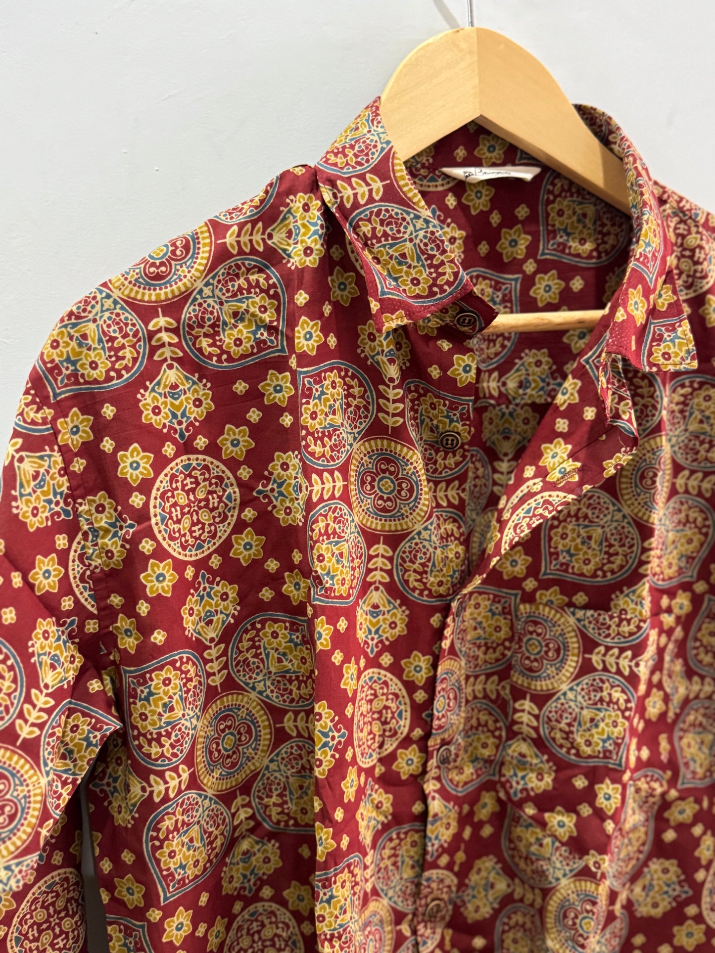 Marron Ajrakh | Cotton Printed Men's Shirts