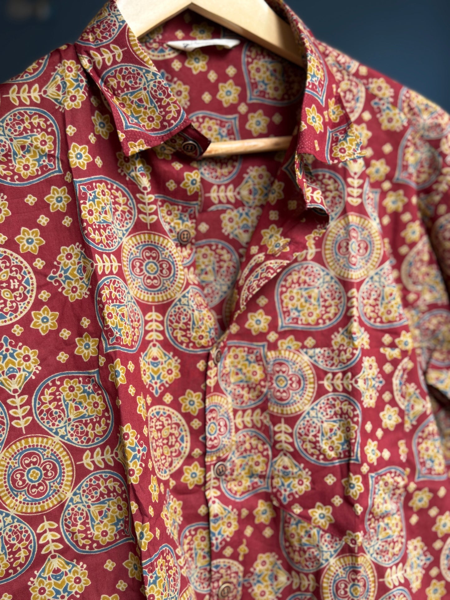 Marron Ajrakh | Cotton Printed Men's Shirts