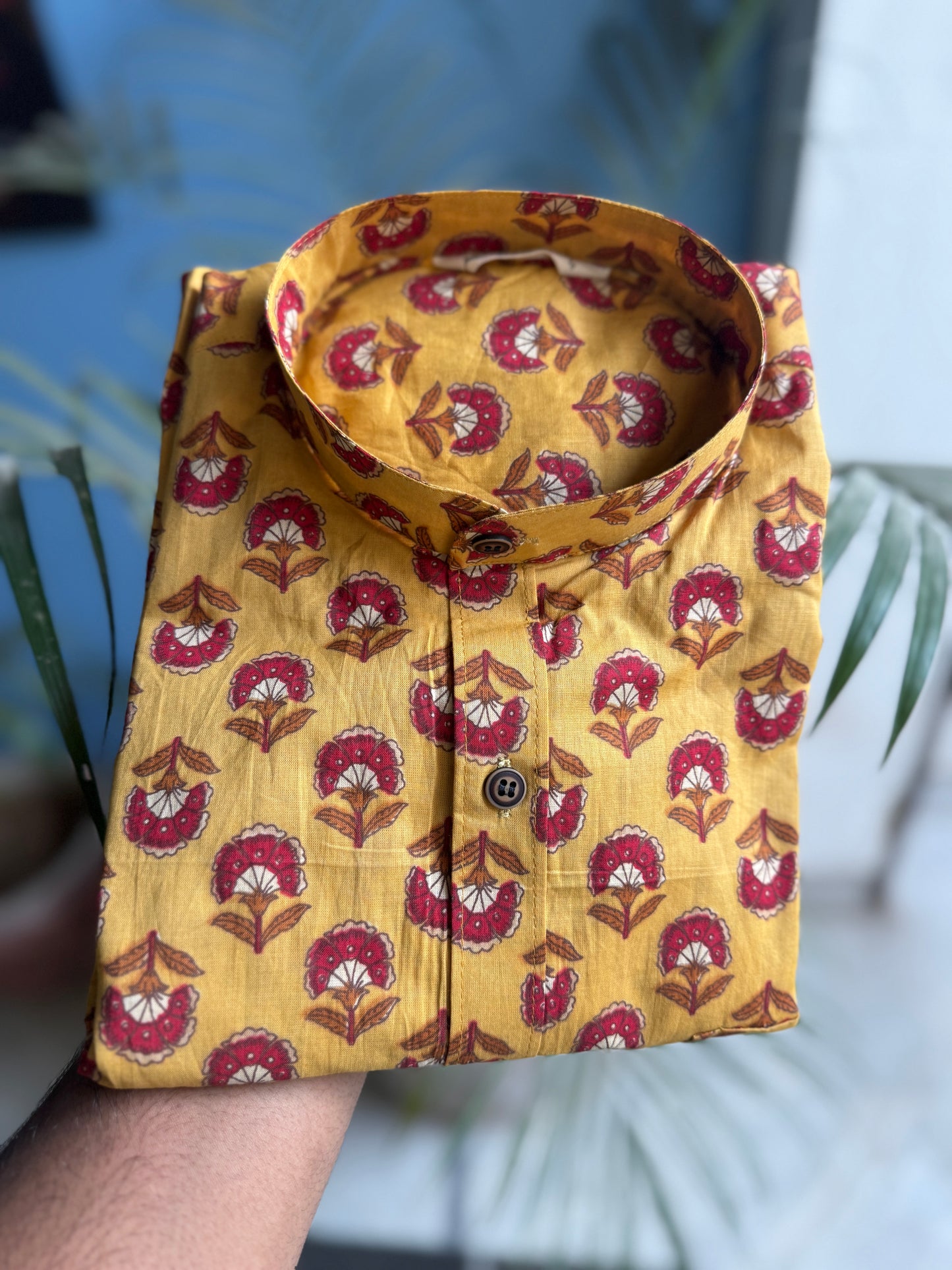 Tuscan Gold | Mandarin Fine Pure Cotton Shirts