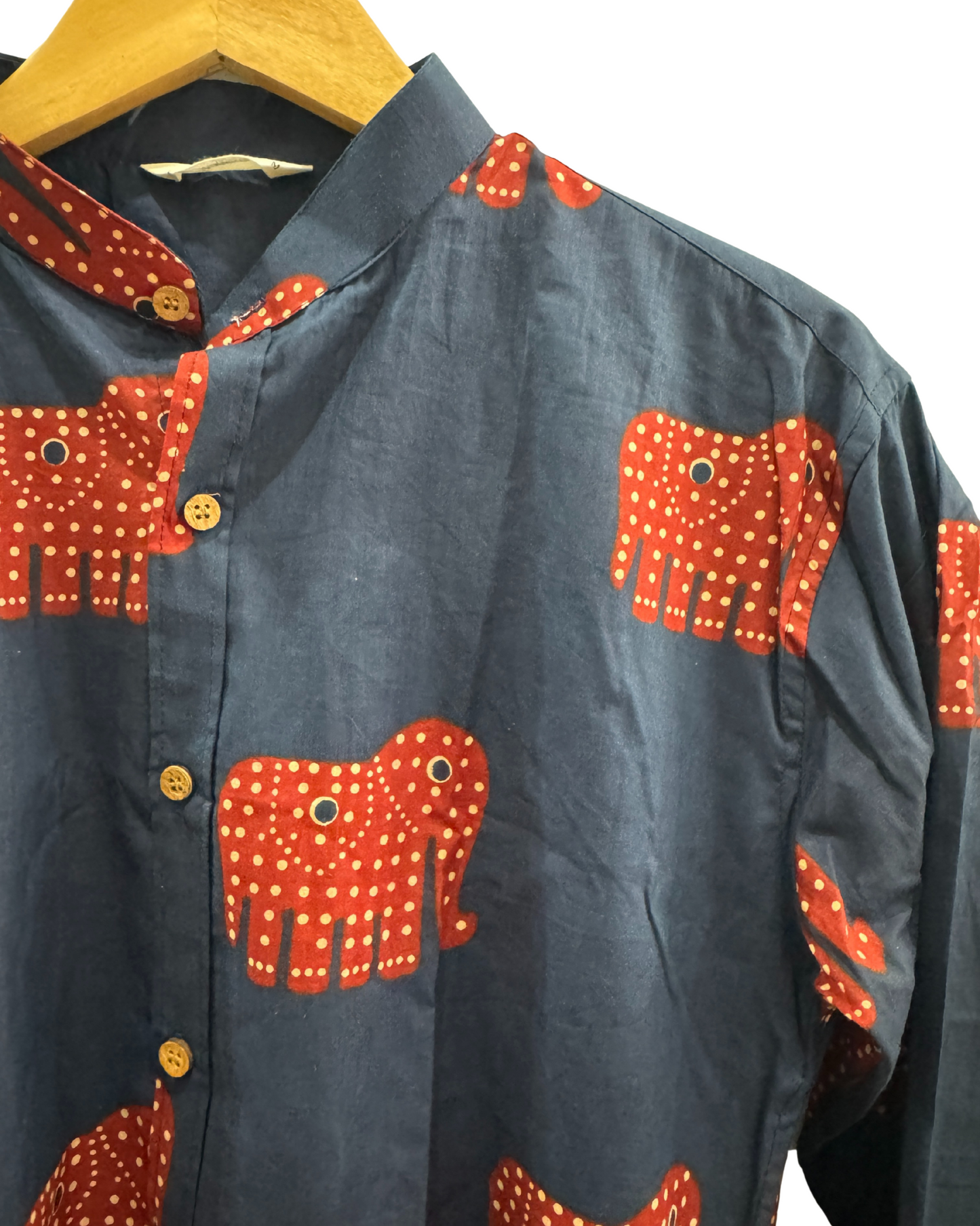 Pinnacle | Mandarin Collar | Hand-block Cotton Printed Cotton Shirts