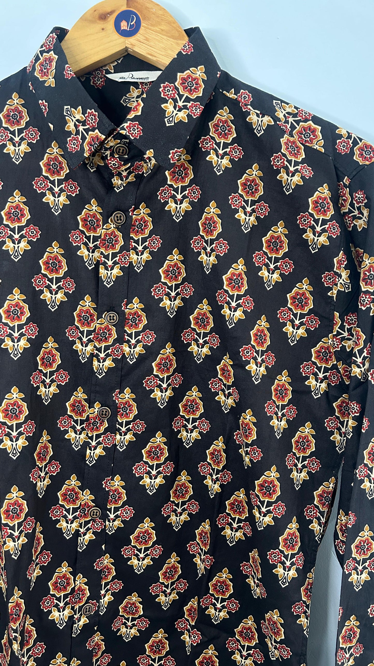 Black Buta | Mens Cotton Printed Shirt