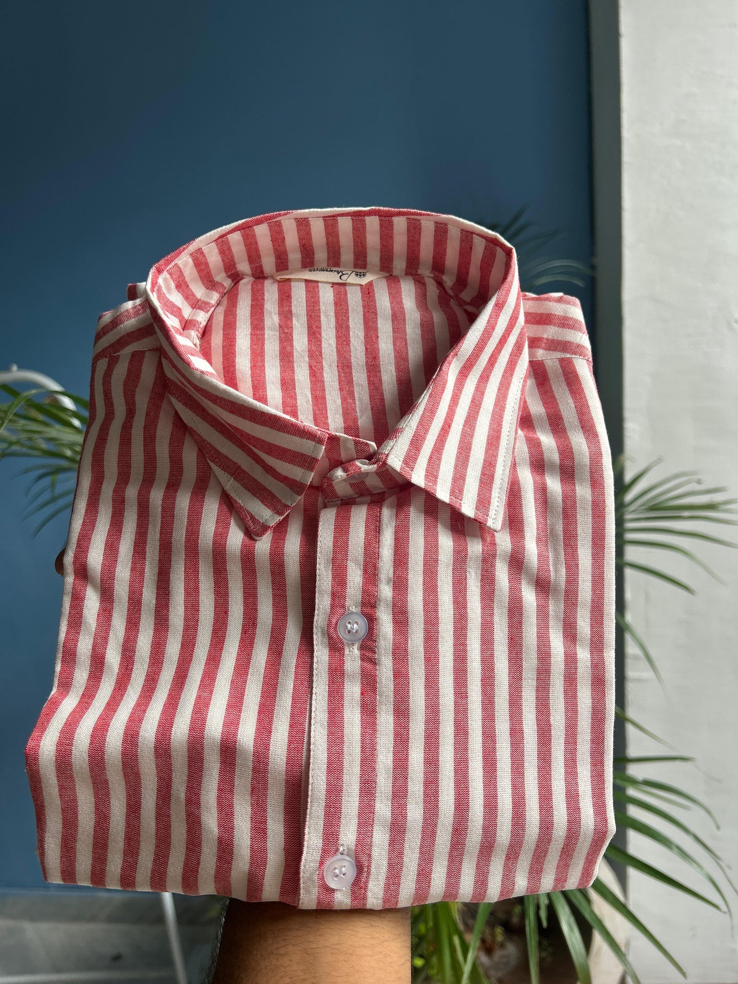 Pink Stripes | Handwoven Linen Cotton Blend Shirt