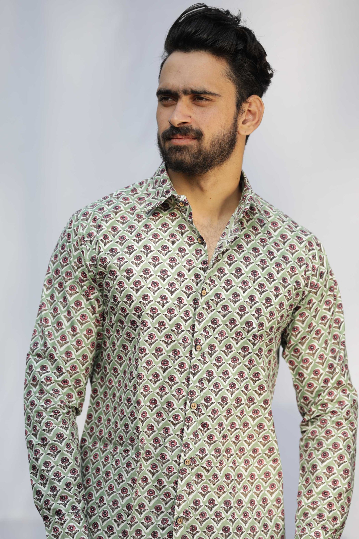 Light Green Jaipuri Cotton Shirt