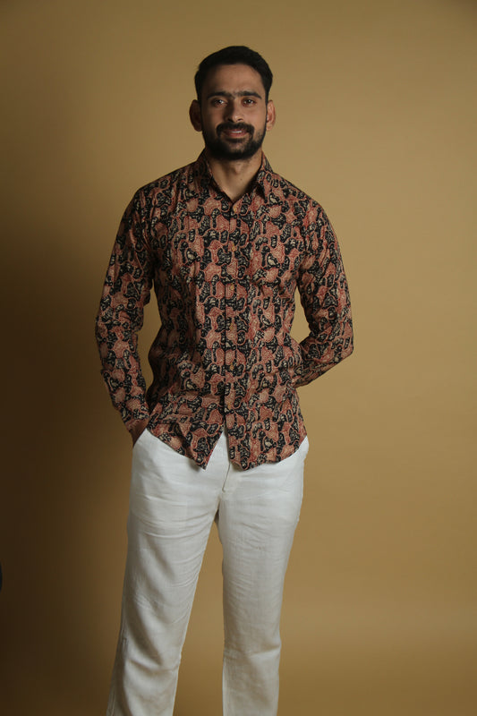 Sufi Sanganeri Cotton Printed Shirt