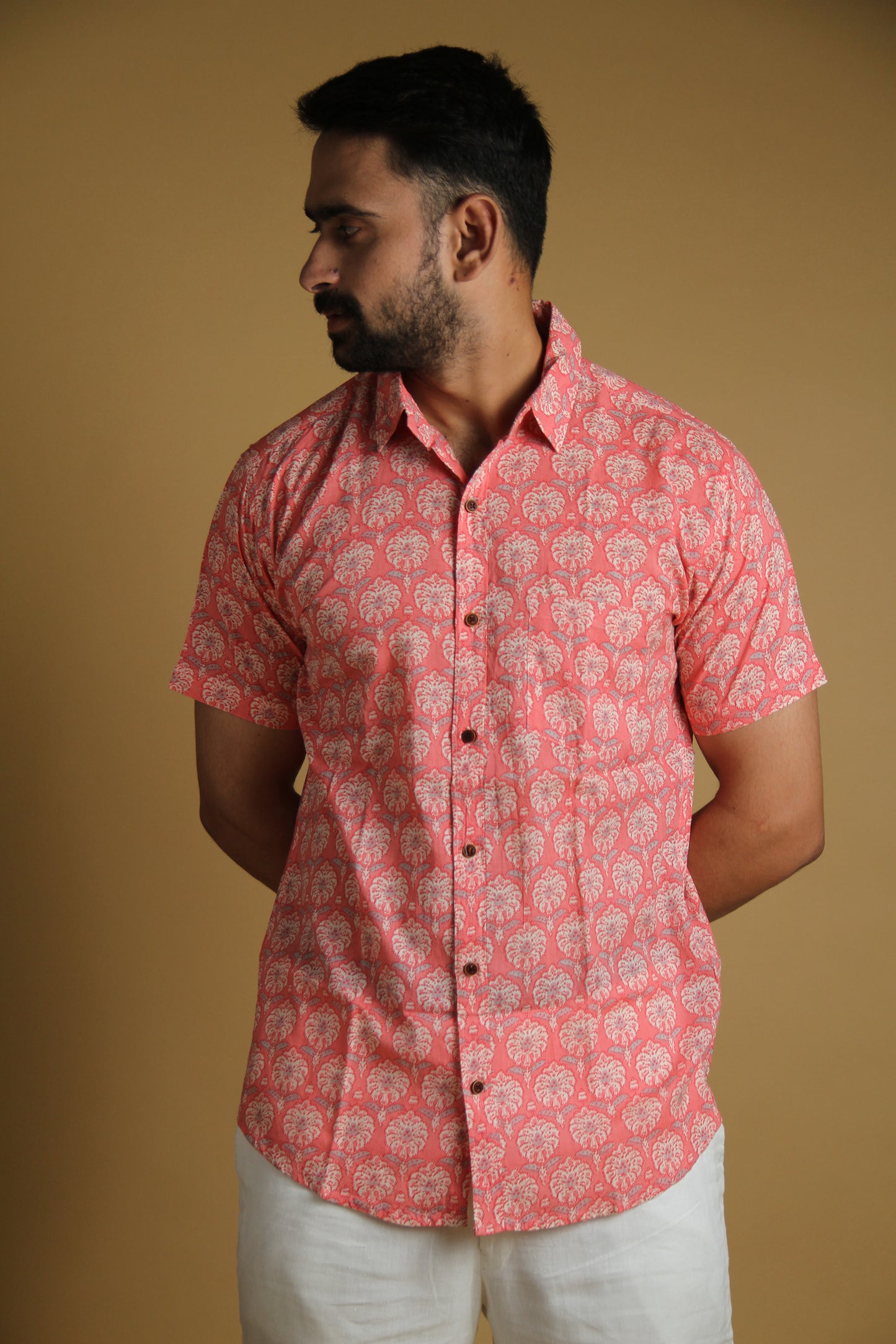 Light Pink Sanganeri | Cotton Shirts for Men