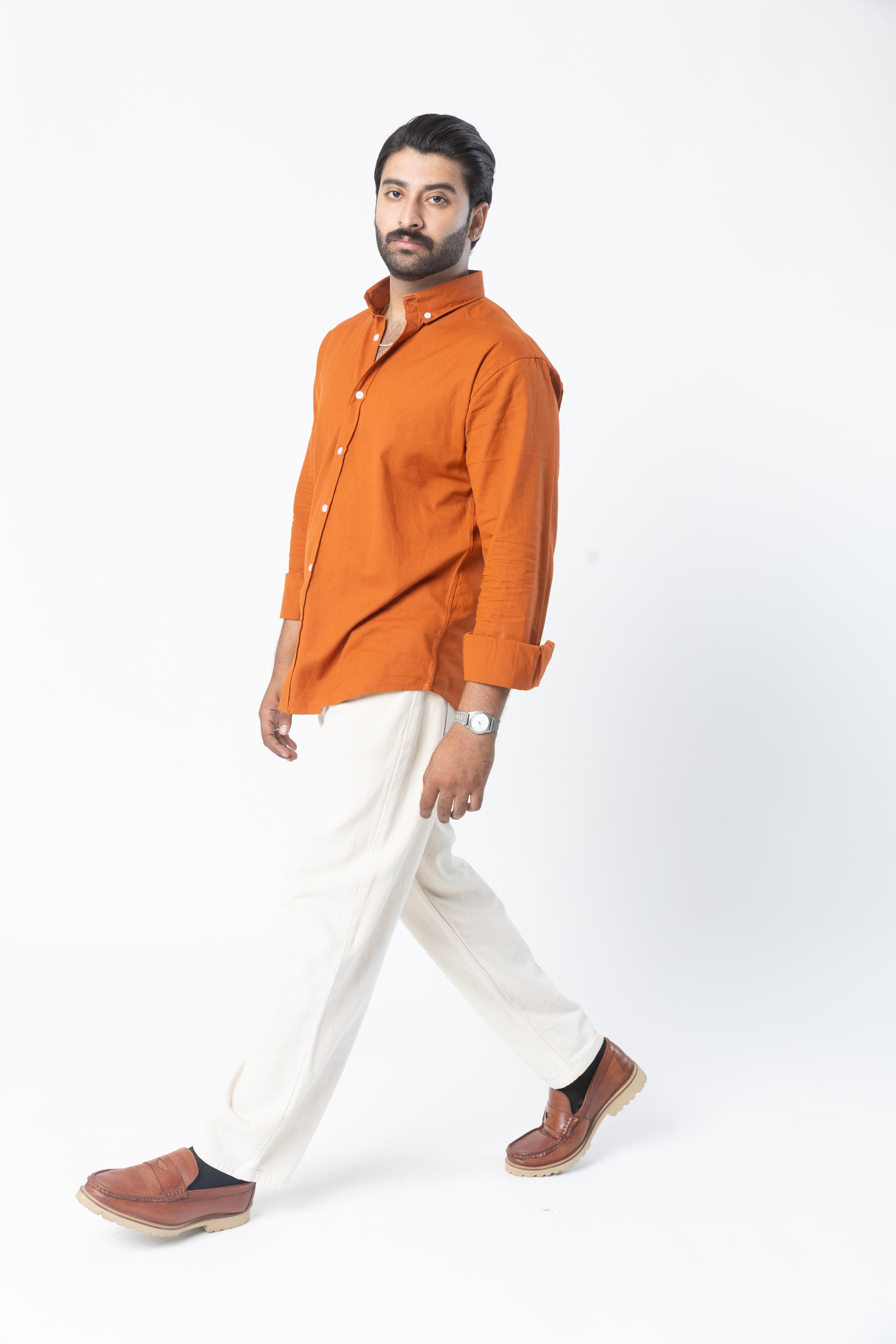 Tuscany Rust | Finest Linen Blend Men's Shirts
