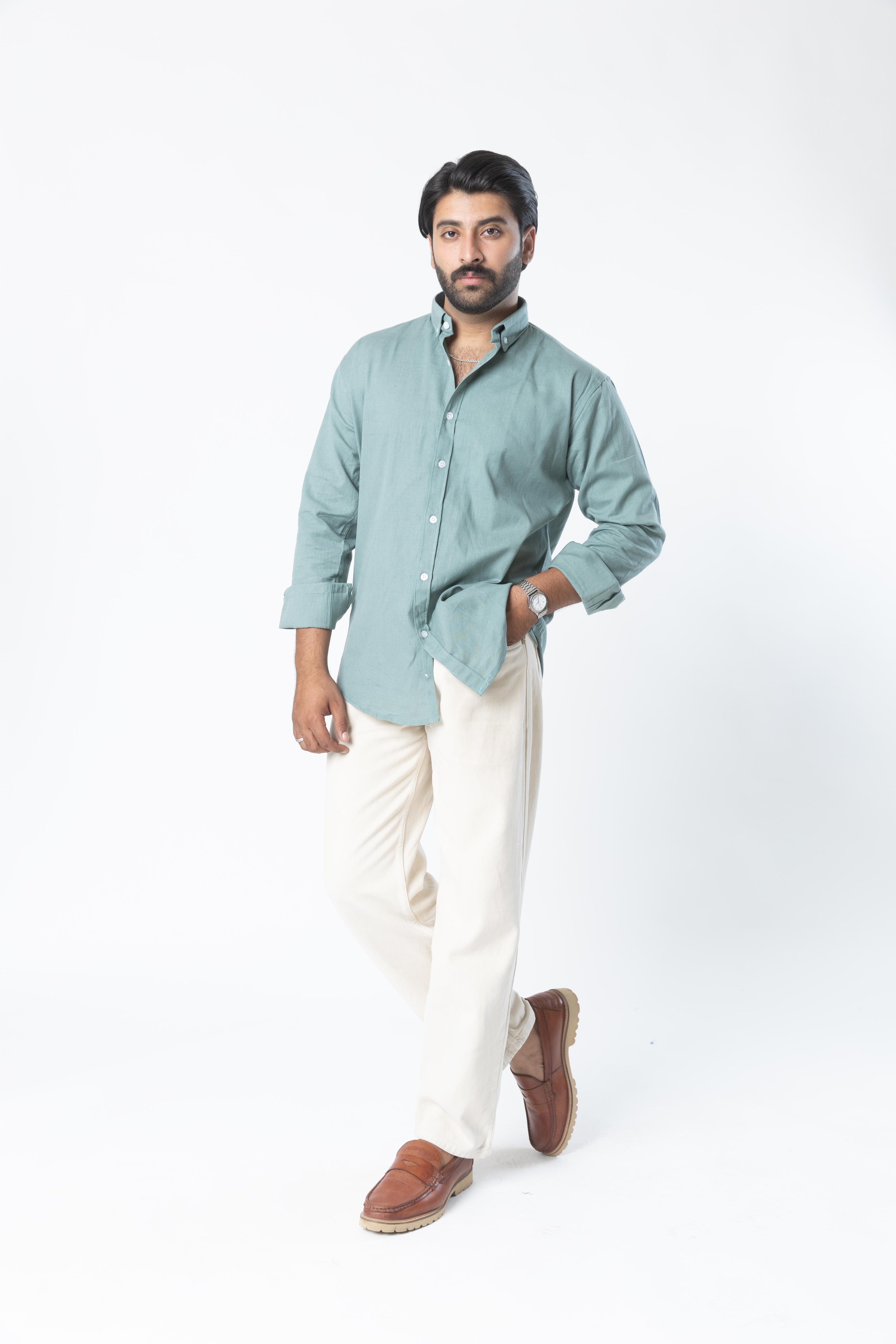 Coastal Willow | Finest Linen Blend Men's Shirts