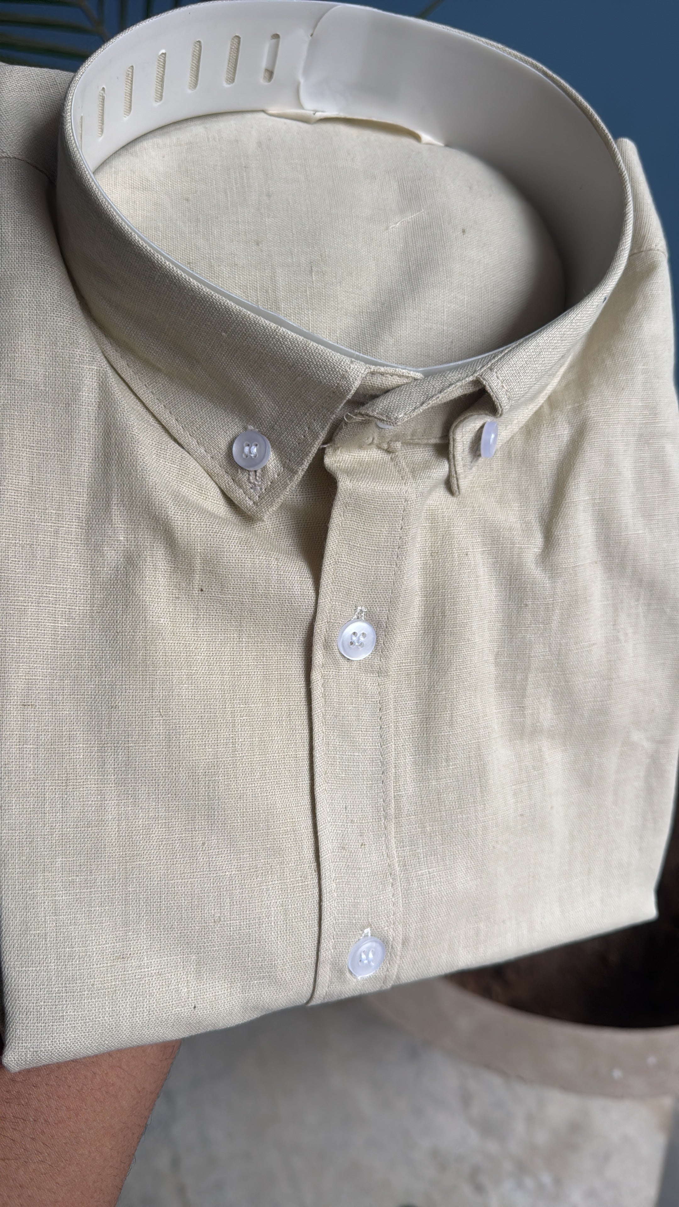 Beige Bold | Finest Linen Blend Men's Shirts