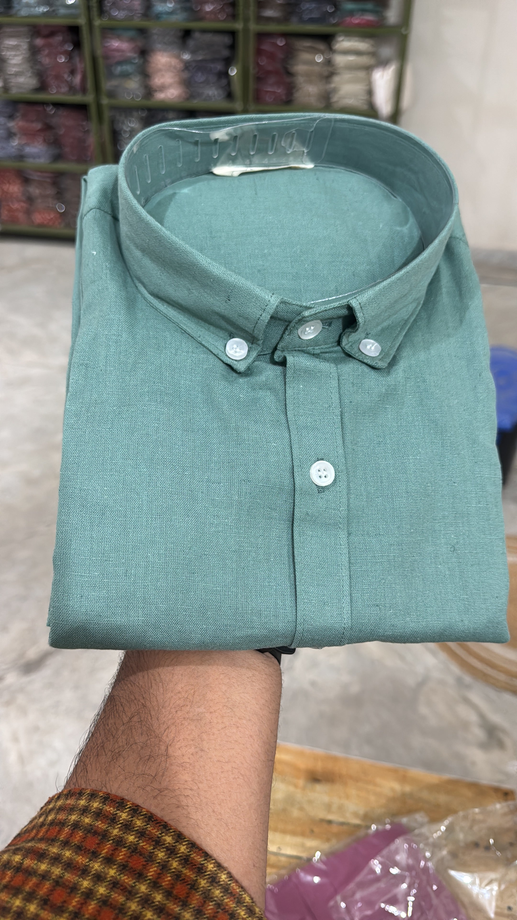 Sage green | Finest Linen Blend Men's Shirts