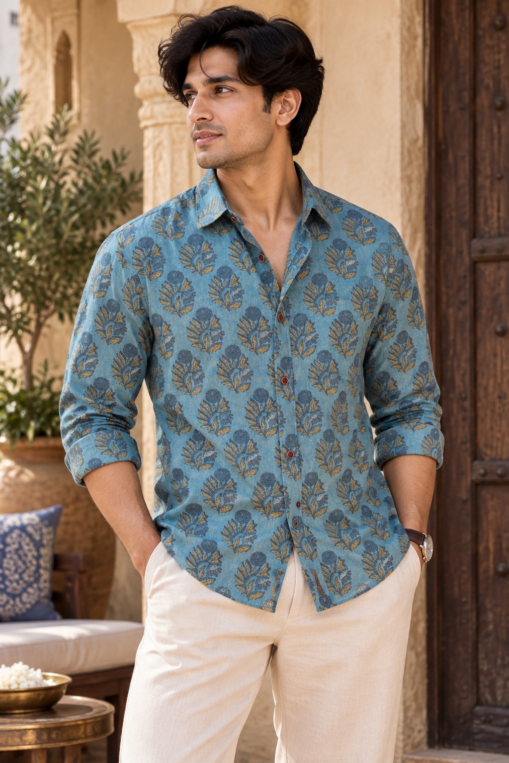 Azzaro Premium Shirt | Pure Cotton Printed Shirts