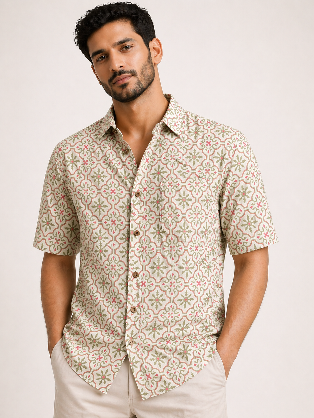 Jaipur Mosaic Shirt | Premium Jaipuri Half Sleeve Shirts