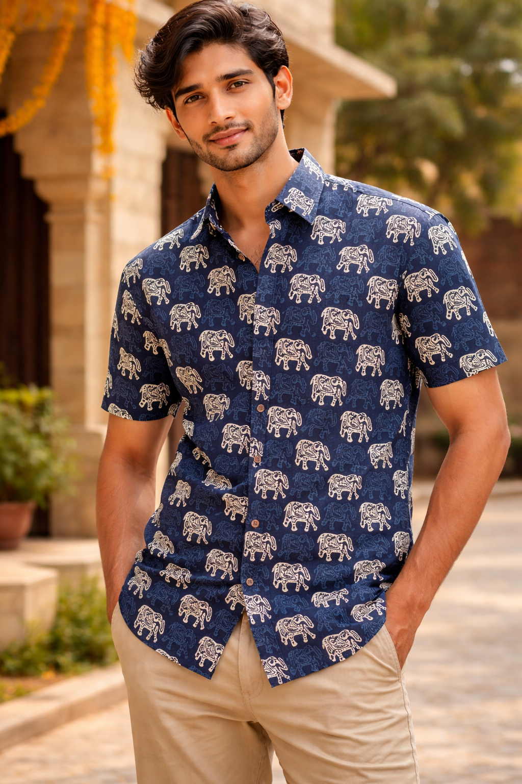 Indigo Gaj | Premium Half Sleeve Pure Cotton Shirt