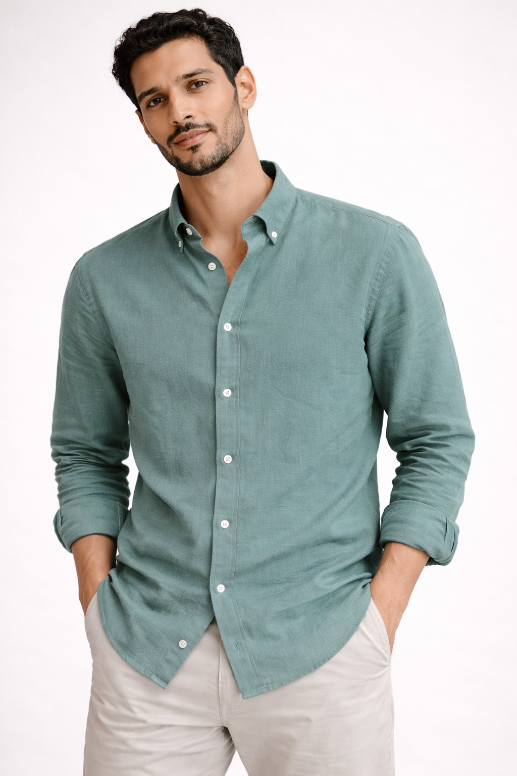 Sage green | Finest Linen Blend Men's Shirts