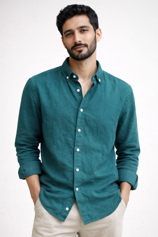 Ocean Green | Finest Pure Linen Men's Shirts