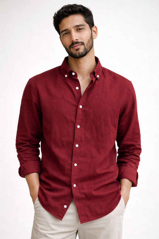 Dusty Marron | Finest Pure Linen Men's Shirts