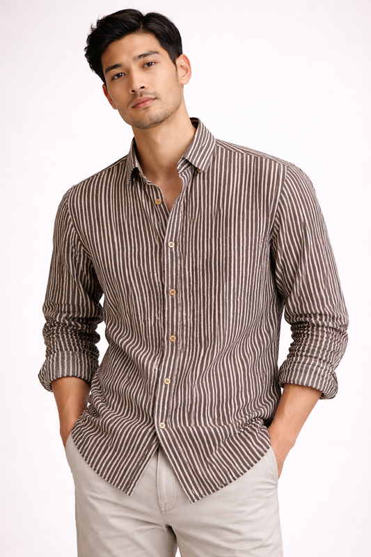 Fine Latte | Premium Handblock Printed Shirts