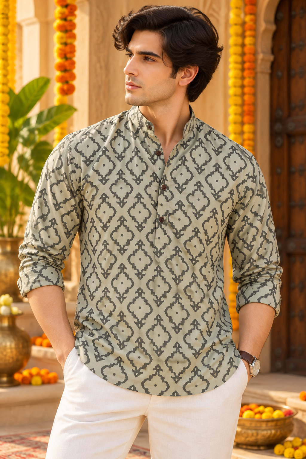 Noor Charcoal Short Kurta | Premium Short Kurta