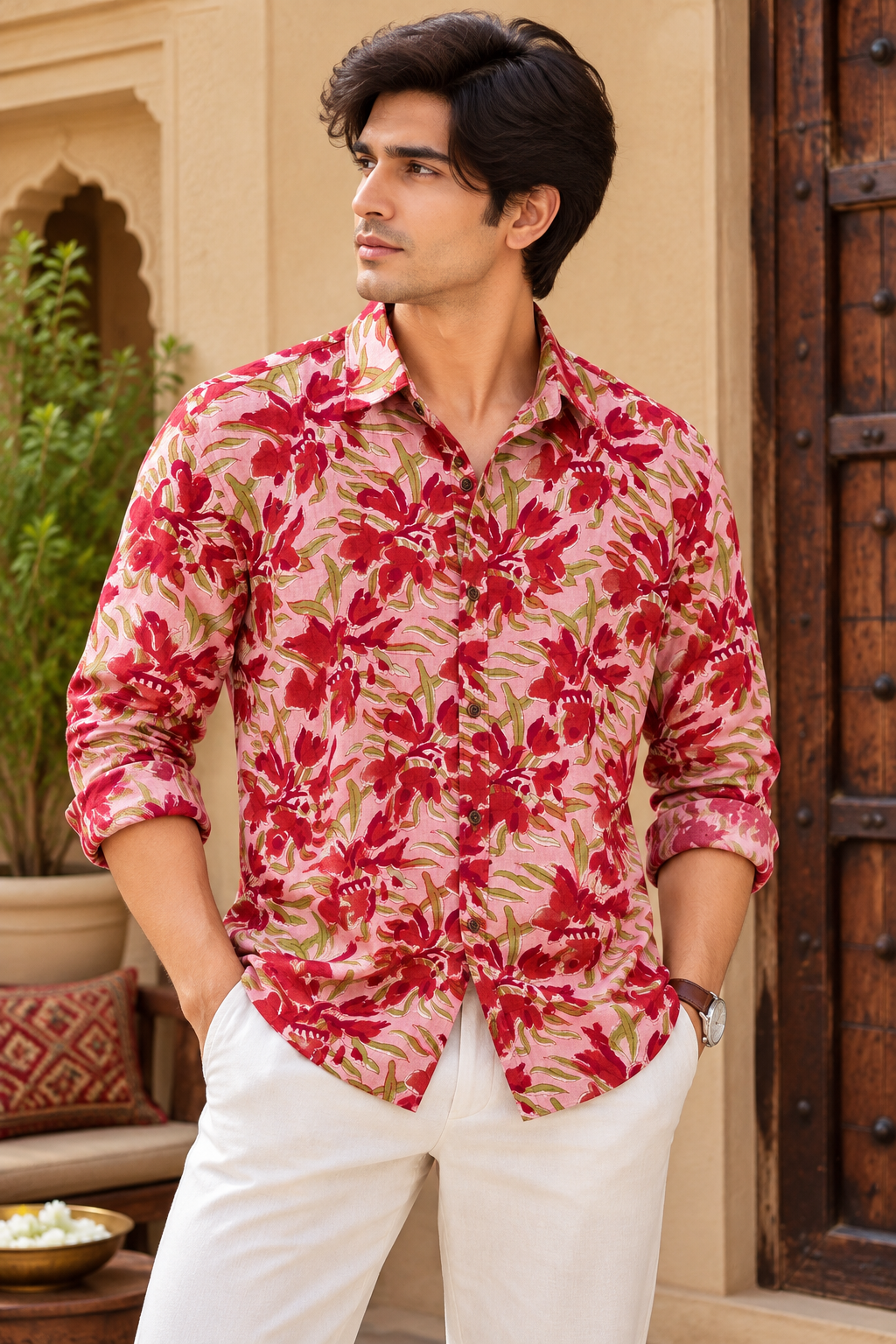 Gulbahar Bloom Shirt | Handblocked |  Bagru Premium Cotton Shirts
