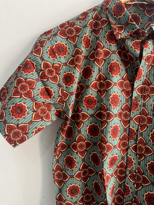 Rangrez Rosette | Premium Half Sleeve Pure Cotton Shirt