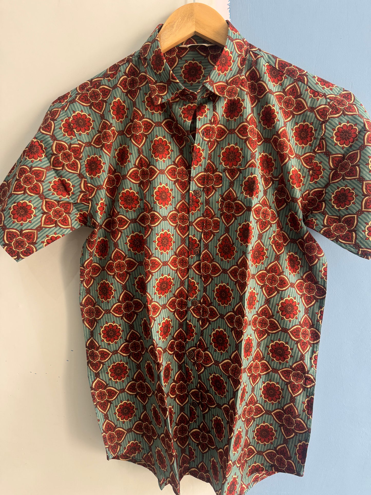 Rangrez Rosette | Premium Half Sleeve Pure Cotton Shirt