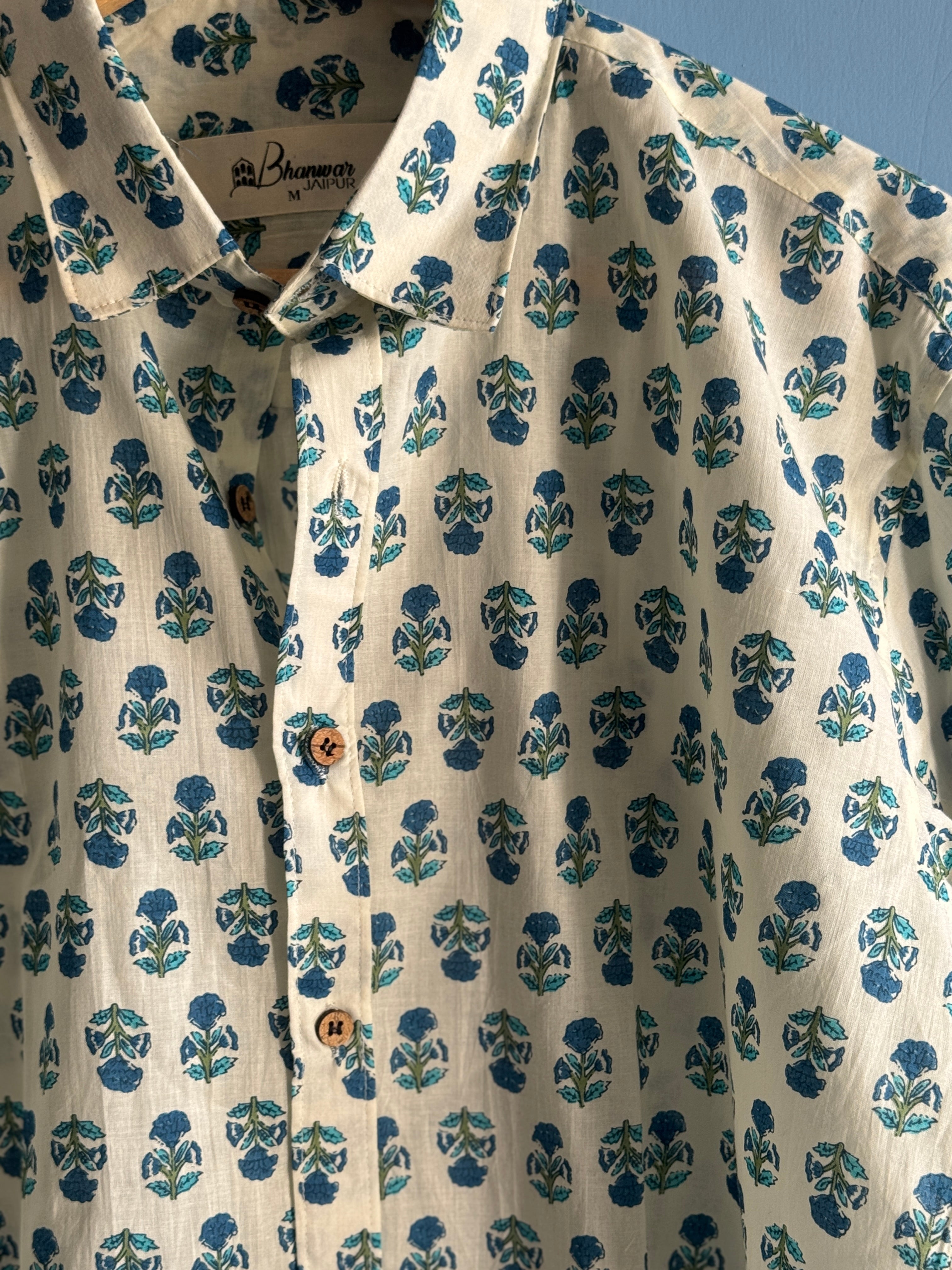 Indigo Blossom Shirt | Premium Mens Cotton Shirts