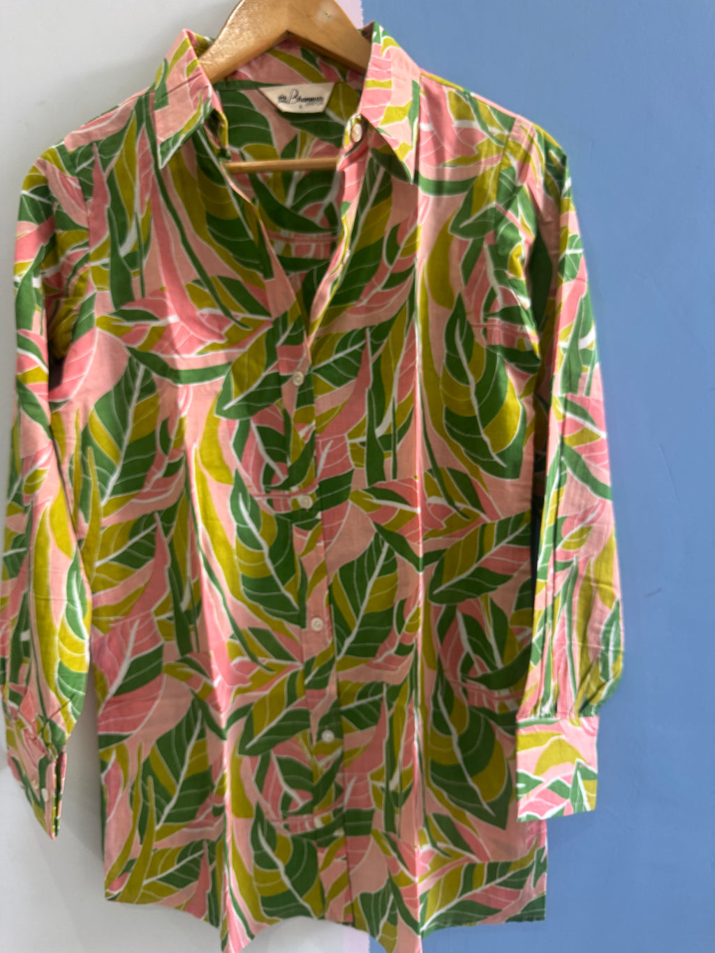 Blush Tropical Shirt | Women's Handblocked Printed Shirts