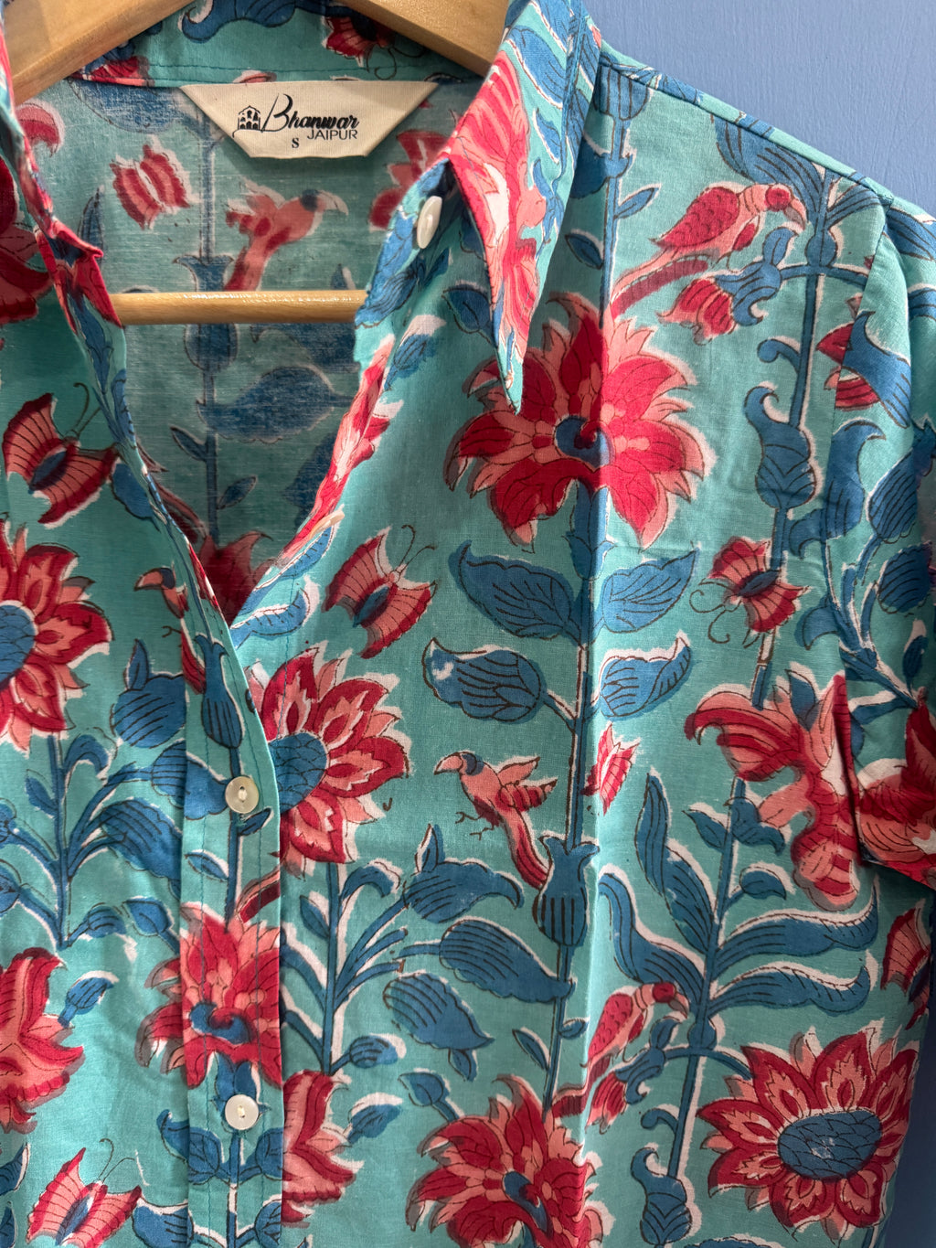 Indigo Blossom Trail Shirt | Women's Handblocked Printed Shirts