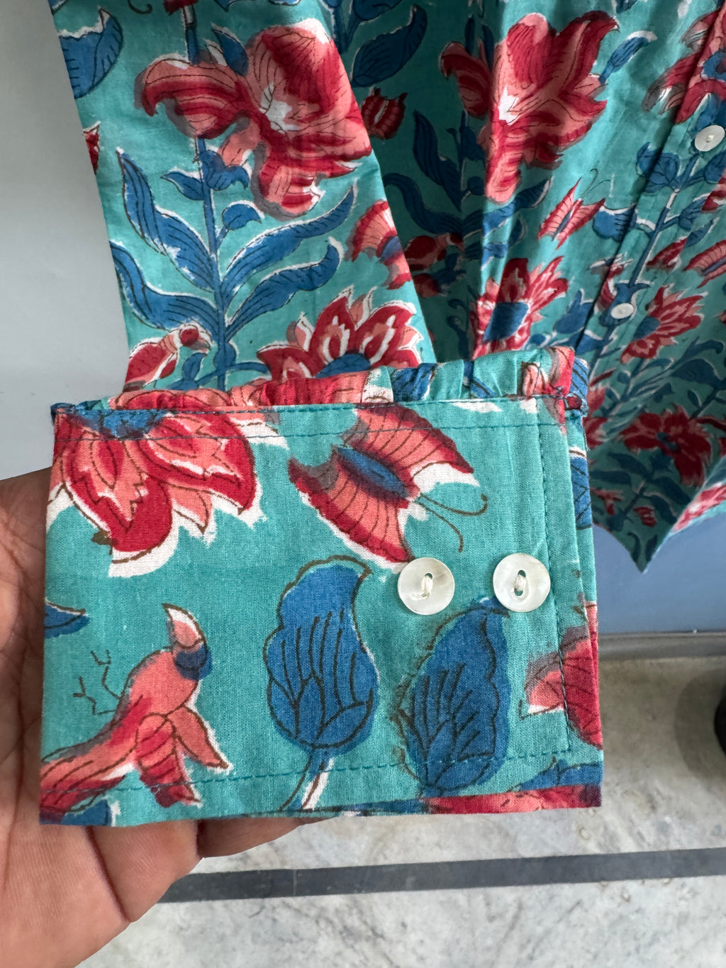 Indigo Blossom Trail Shirt | Women's Handblocked Printed Shirts