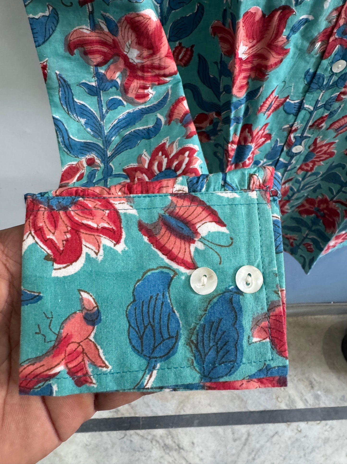 Indigo Blossom Trail Shirt | Women's Handblocked Printed Shirts