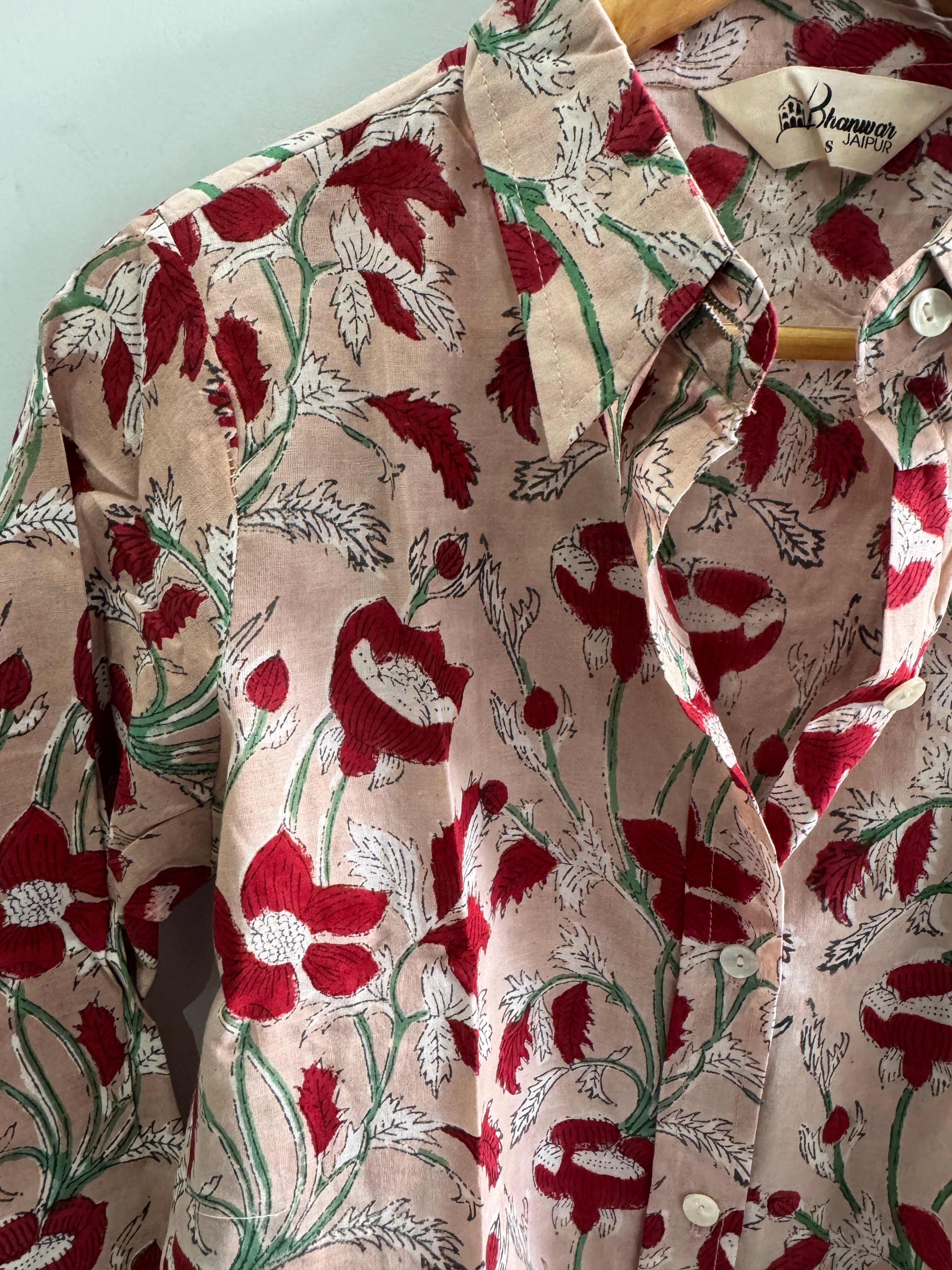 Desert Rose Garden Shirt | Women's Handblocked Shirts