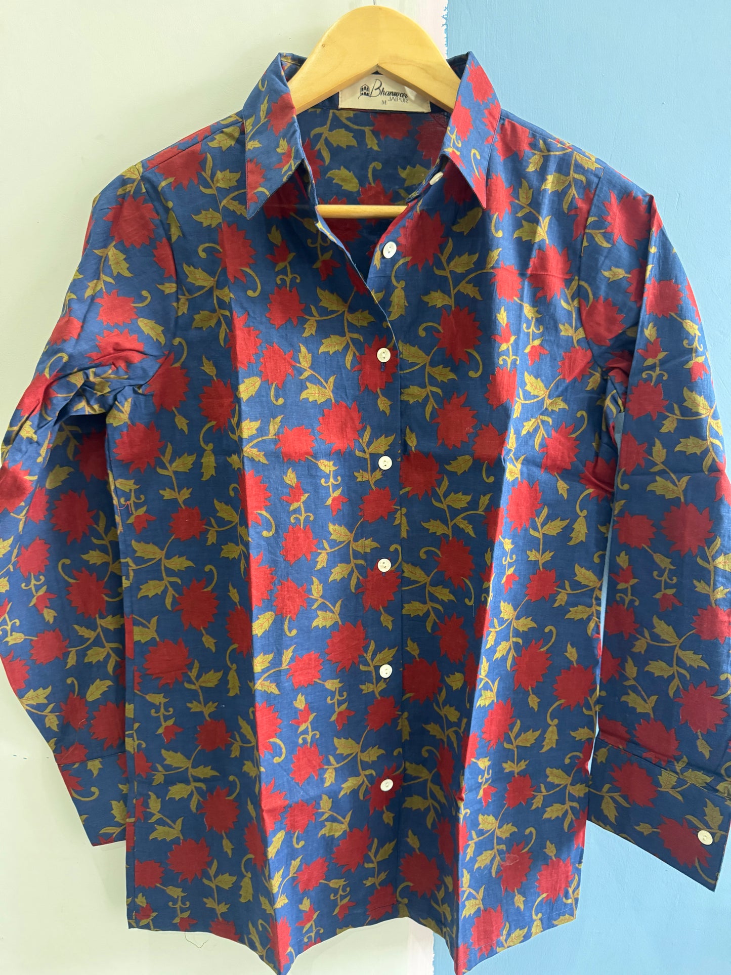 Indigo Gulnaar Shirt | Womens Handblocked Printed Shirts