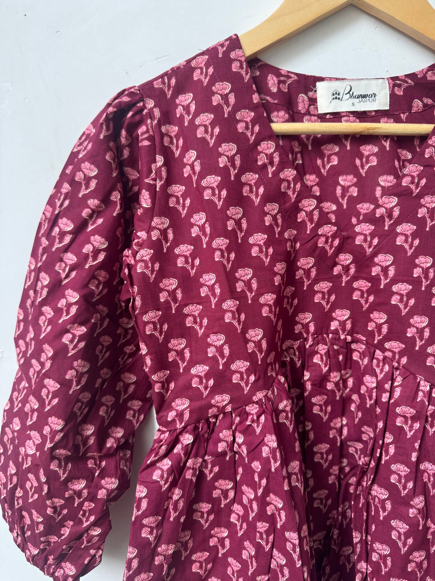 Wine Buti Bloom Top | Premium Women's Peplum Tops