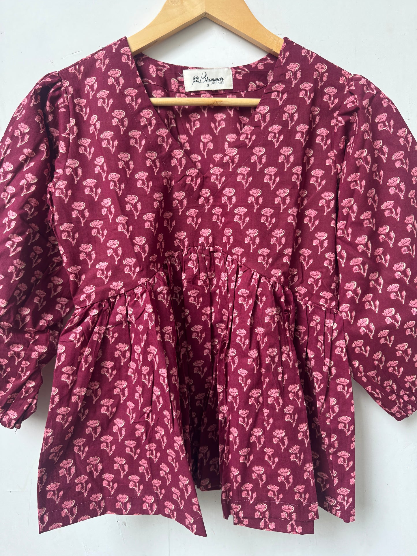 Wine Buti Bloom Top | Premium Women's Peplum Tops