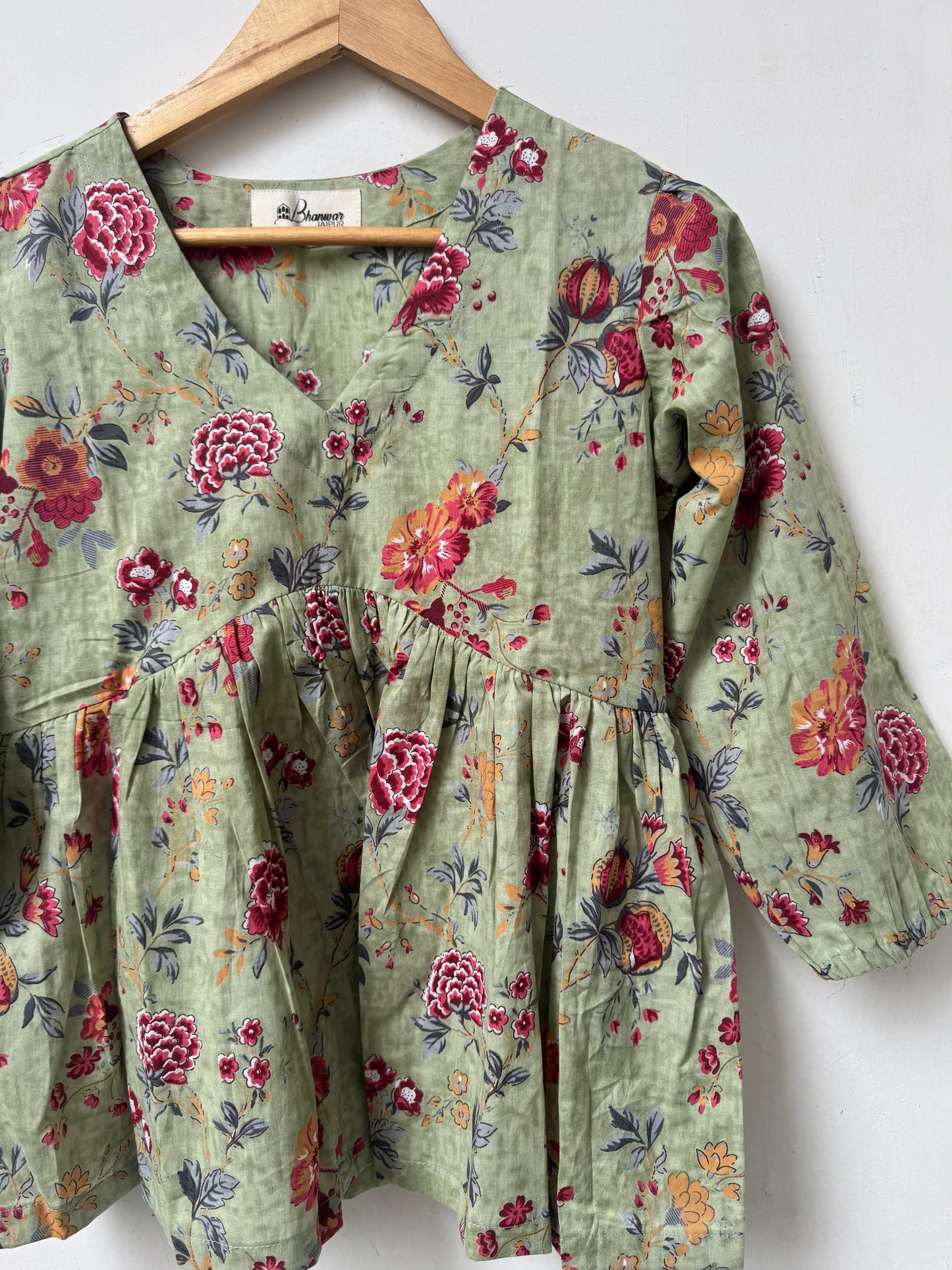 Sage Rosette Top | Premium Women's Peplum Tops