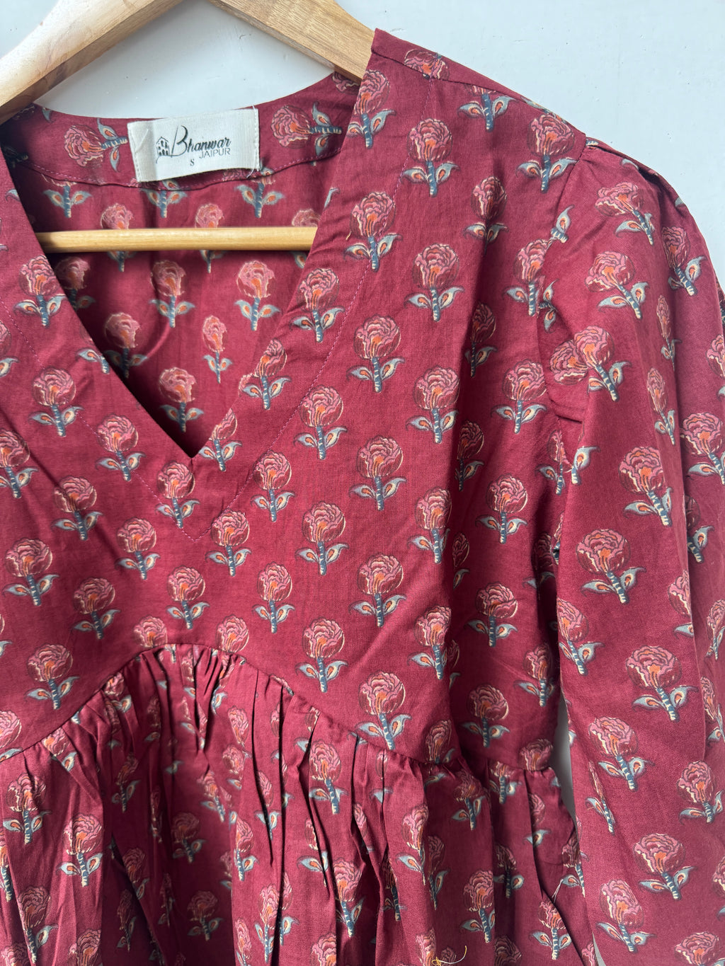 Rust Rose Garden Top | Premium Women's Peplum Tops