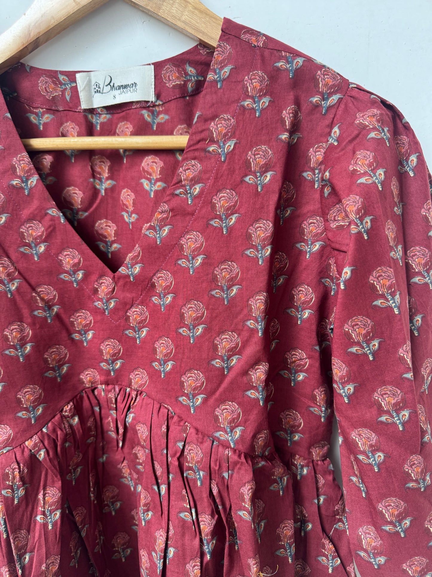 Rust Rose Garden Top | Premium Women's Peplum Tops